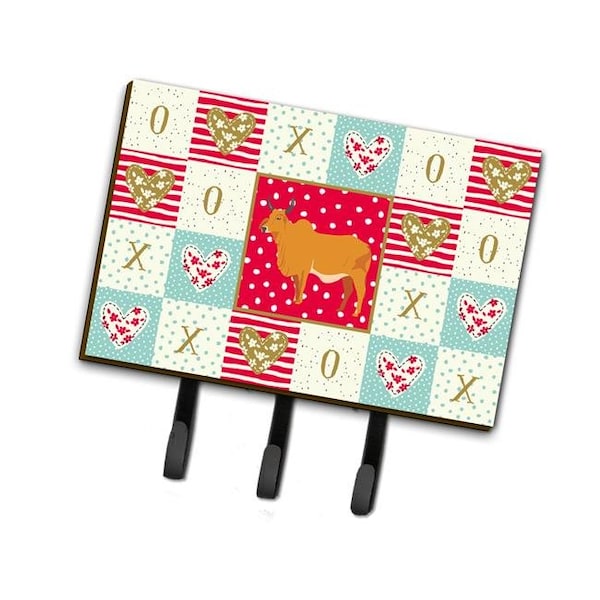 Carolines Treasures Carolines Treasures CK5252TH68 6 x 2 x 9 in. Zebu Indicine Cow Love Leash or Key Holder CK5252TH68 - main
